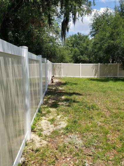 vinyl fence installation in Brooksville FL